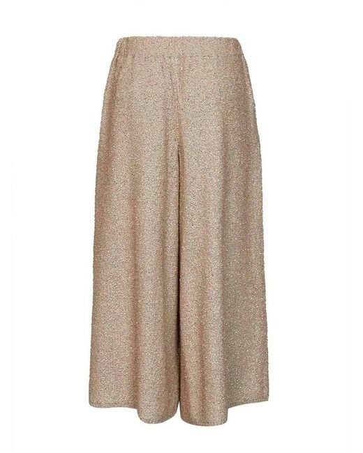 Brunello Cucinelli Natural Sequin Embellished Cropped Ide Leg Pants