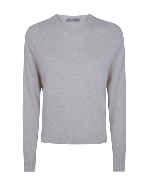 D.exterior Gray Ribbed Knit Sweater