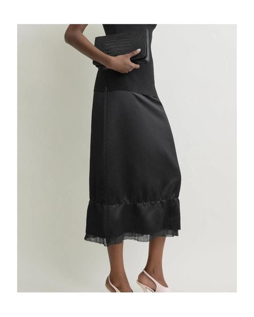 Totême  Black Totême Layered Satin Skirt