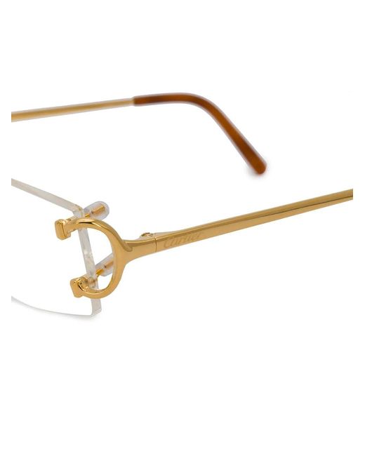 Cartier Natural Rimless Rectangular Frame Glasses for men
