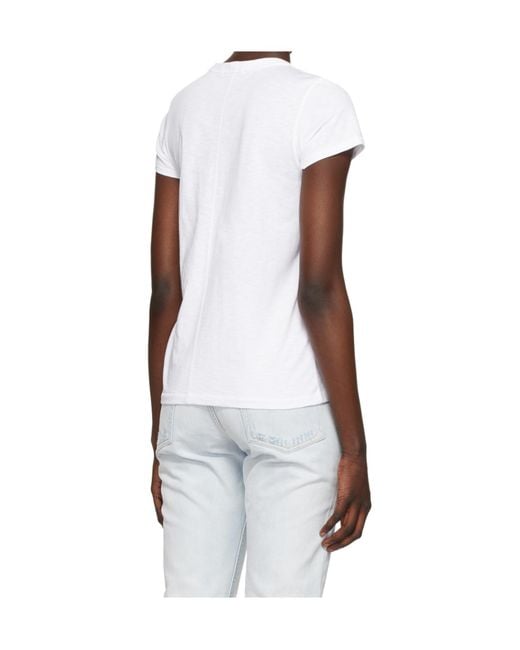Rag & Bone White Logo Round-Necked T-Shirt