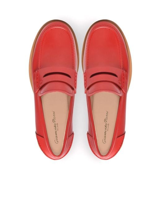 Gianvito Rossi Red Michael Loafers