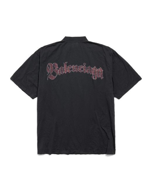 Balenciaga Black Graphic Printed Crewneck T-Shirt for men
