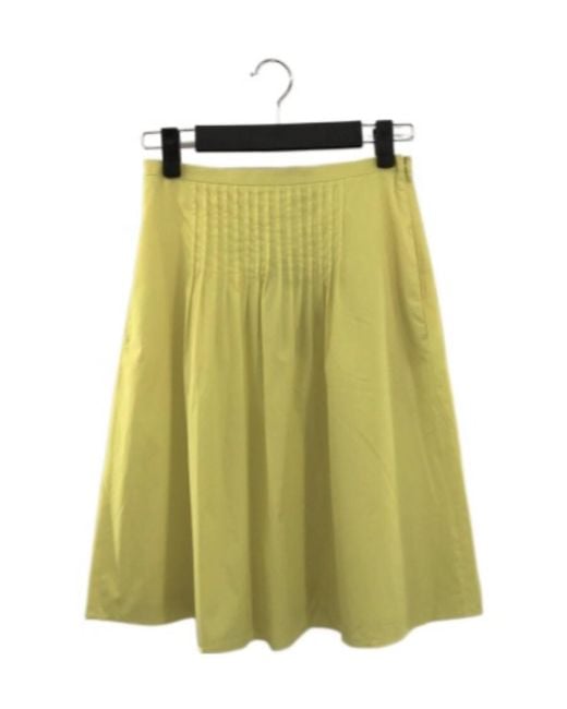 Max Mara Yellow Pleated Skirt