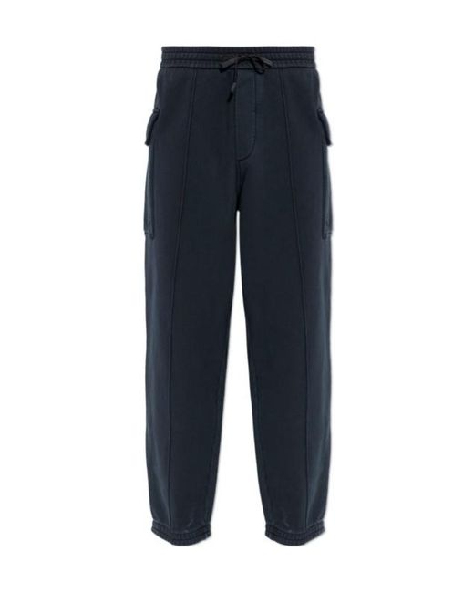 Emporio Armani Blue Drawstring Cargo Trousers for men