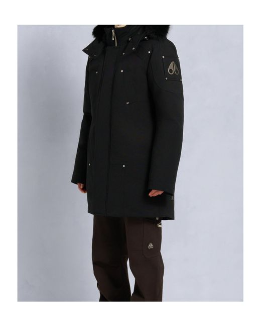 Moose Knuckles Black Hooded Zip-Up Parka for men