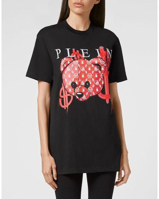 Philipp Plein Black Logo Details T-Shirt