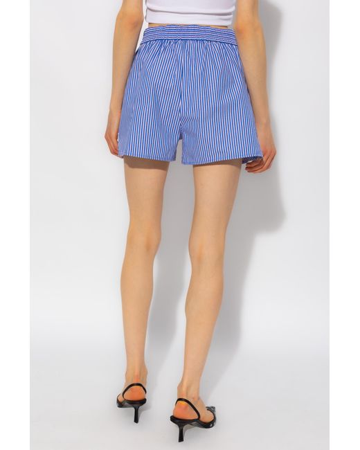 T By Alexander Wang Blue Alexander Wang Striped Bermuda Shorts