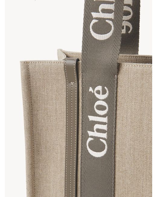Chloé Natural Chloé Woody Medium Tote Bag