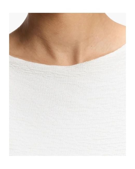 Boss White Ruched-Detail Midi Dress