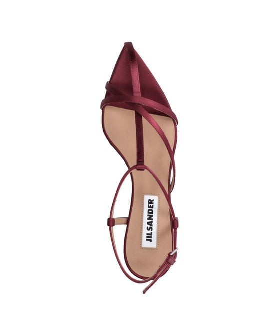 Jil Sander Pink Strappy Kitten-Heel Sandals