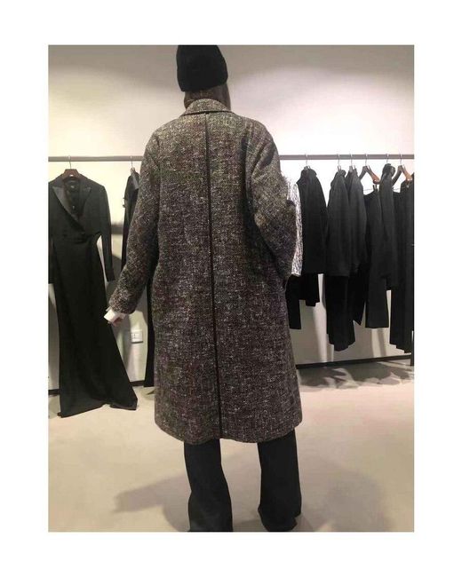 Max Mara Brown Teatino Double-Breasted Wool Long Coat