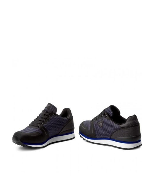 Armani Jeans Black Stitching Lace-Up Casual Sneakers for men