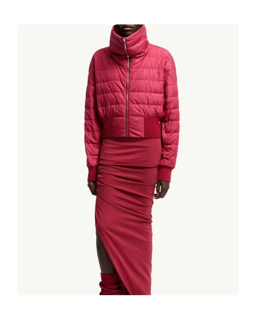 Moncler Red Moncler Rick Owens Cropped Down Jacket
