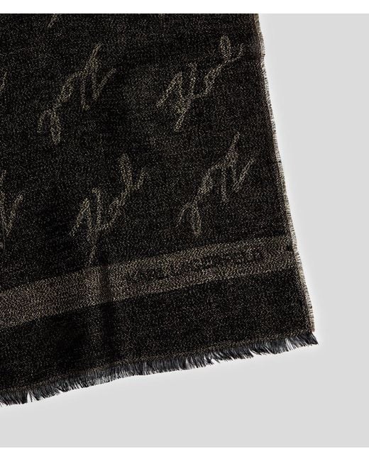 Karl Lagerfeld Black Signature Scarf