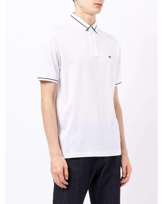 Emporio Armani White Logo Details Polo Shirt for men