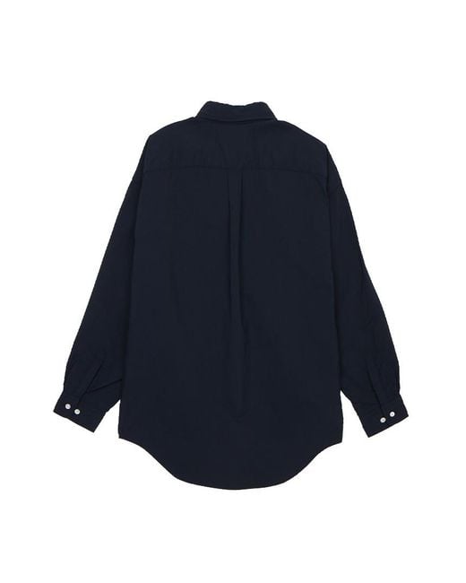 Nanamica Blue Lapel Long Sleeve Shirt