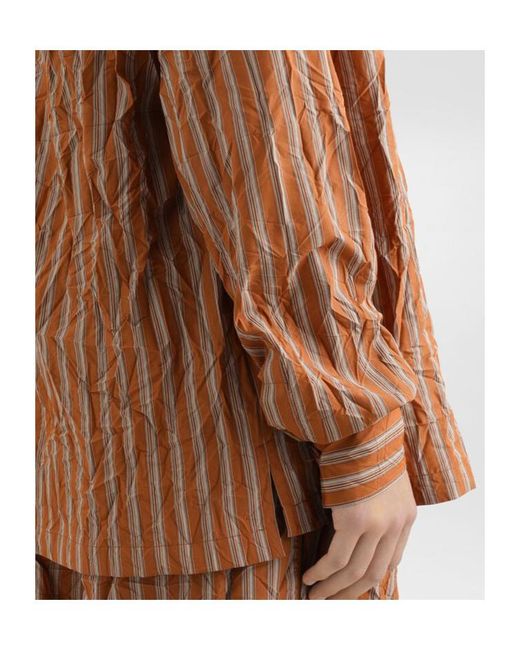 Dolce & Gabbana Brown Crinkled Striped Vanity Shirt for men