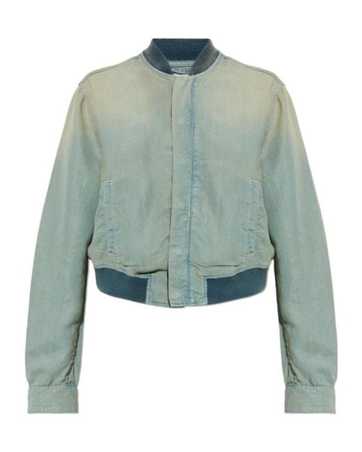 DIESEL Green De Rania Cropped Bomber Jacket