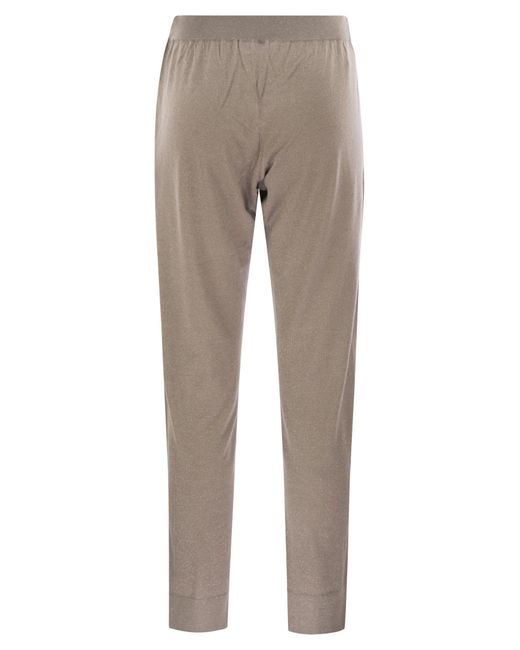 Brunello Cucinelli Gray Sparkling Lightweight Cashmere And Silk Trousers