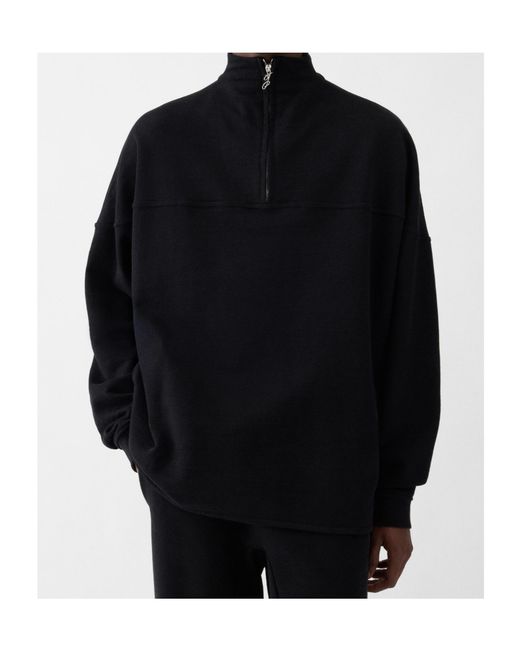 Jacquemus Black Rond Carre Half Zip Sweatshirt for men