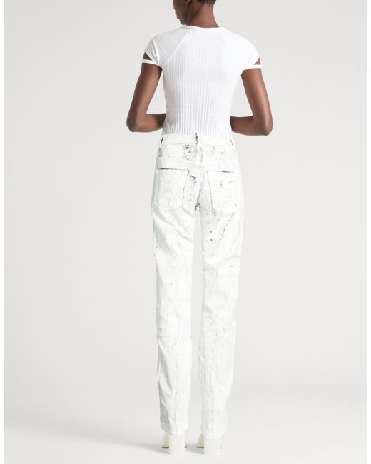 MM6 by Maison Margiela White Straight-Leg Jeans