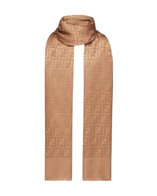 Fendi Natural Camel-Coloured Wool And Silk Stole
