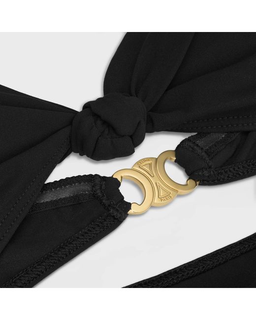 Céline Black Triomphe Swimsuit With Bows
