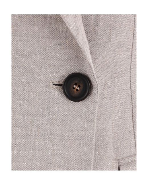 Brunello Cucinelli Gray V-Neck Sleeveless Jacket