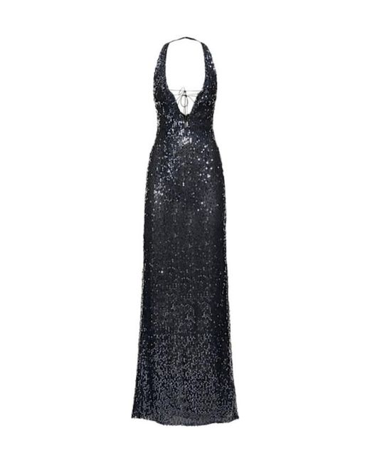 16Arlington Black Eima Sequined Open Back Gown