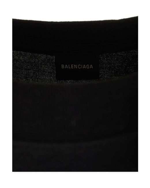 Balenciaga Black Logo Embellished Crewneck T-Shirt