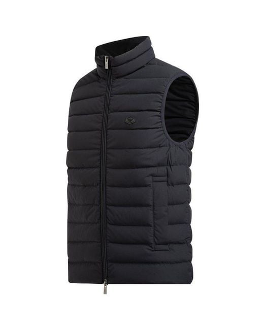 Emporio Armani Black Logo Patch Padded Gilet for men