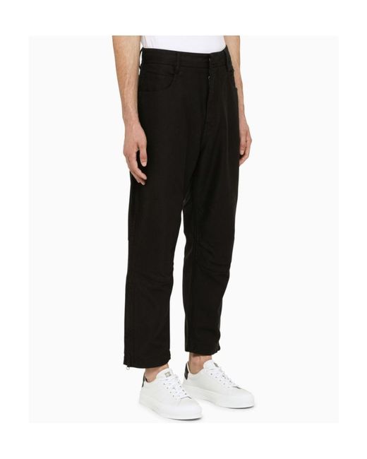 Stone Island Black Cropped Tailored Trousers for men