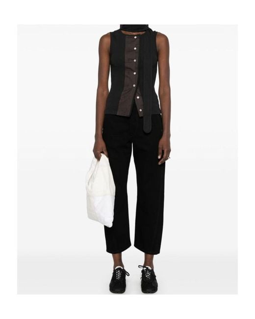 Lemaire Black Twisted Cropped Trousers