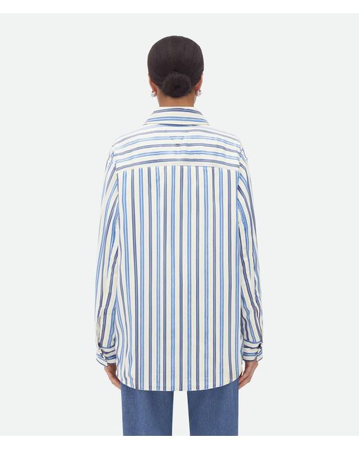 Bottega Veneta Blue Striped Padded Jacket