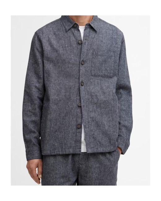 Barbour Blue Button-Down Long-Sleeved Casual Jacket for men