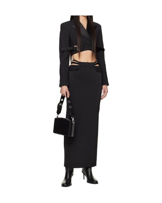 Dion Lee Black Interlock Tuxedo Cropped Blazer