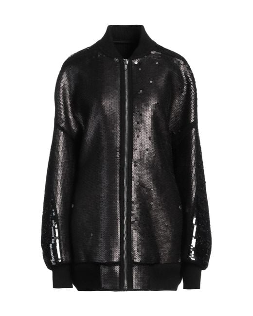Rick Owens Black Wool Baseball Jacket