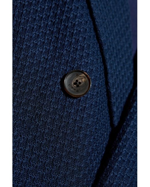 Etro Blue Double-Breasted Blazer for men