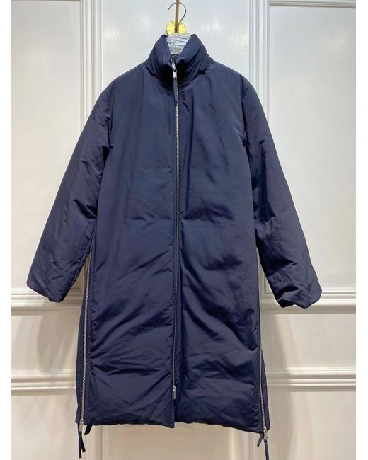 Jil Sander Blue Zipper Long Style Down Jacket