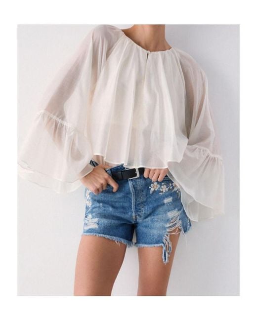 Liu Jo Multicolor Ruffled Crewneck Blouse