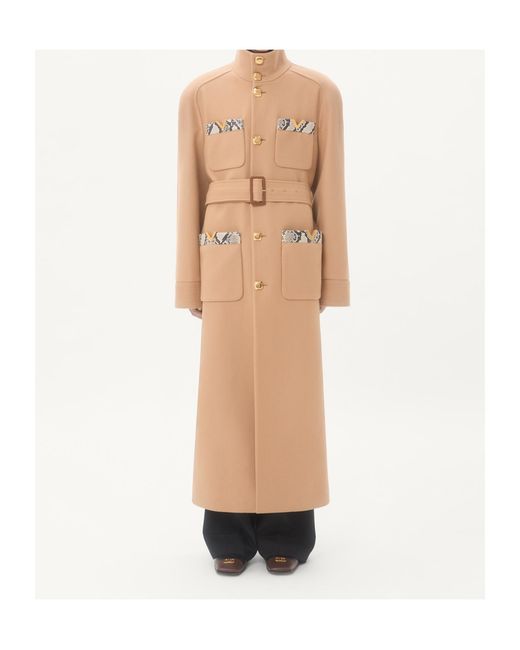 Valentino Natural Double-Breasted Wool Trench Coat for men