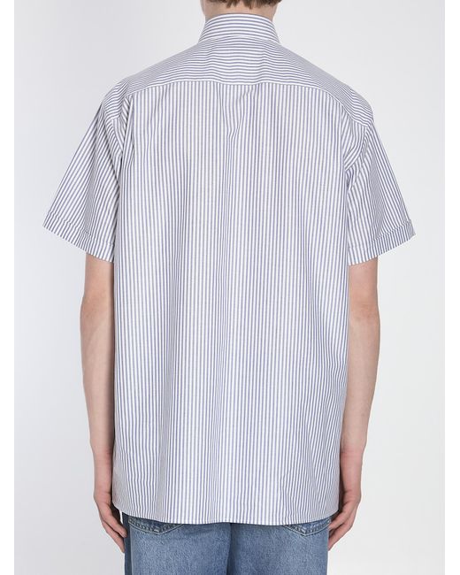 Valentino White Striped Button-Up Shirt for men
