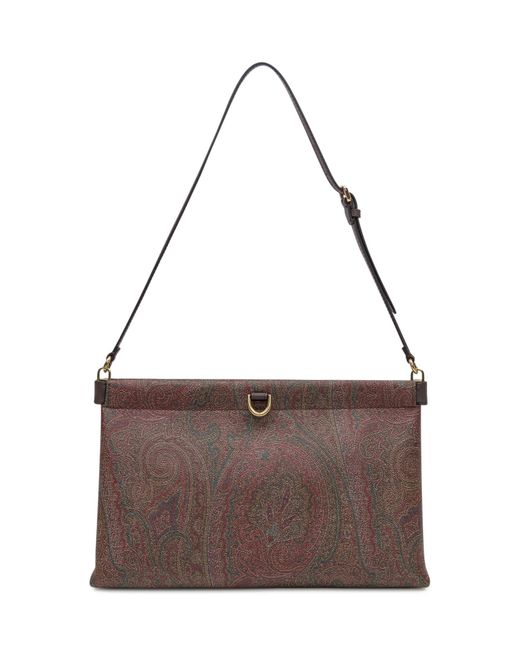 Etro Brown Paisley Jacquard Clutch Bag