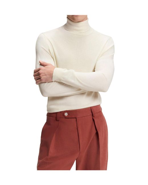 Boss White X Beckham Rollneck Cashmere Sweater for men