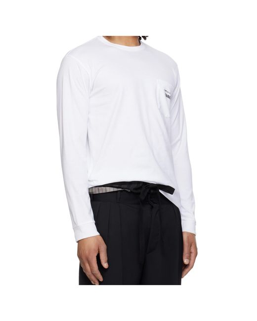 Comme des Garçons White Long Sleeve T-Shirt for men