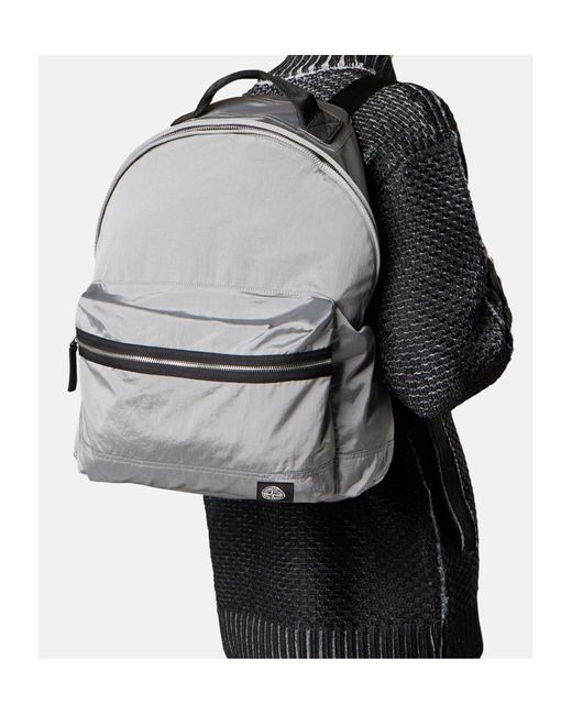 Stone Island Gray Backpack With Front Pocket And Ripstop Lining for men