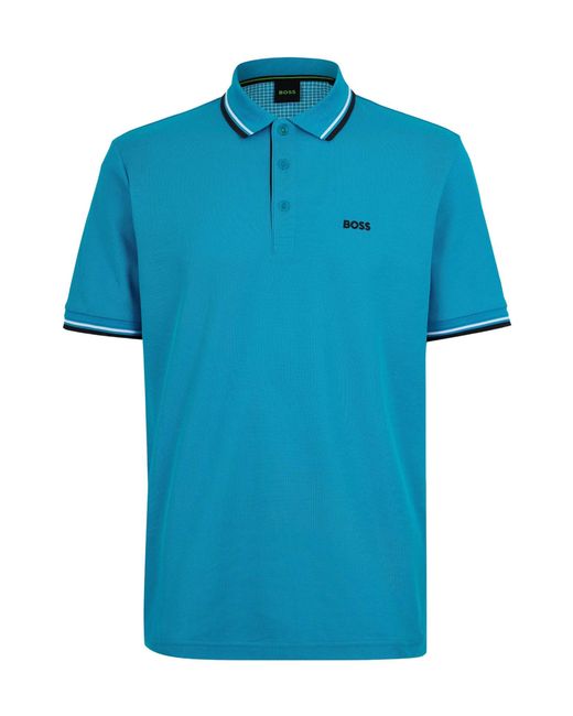 Boss Blue Logo Short-Sleeve Polo Shirt for men
