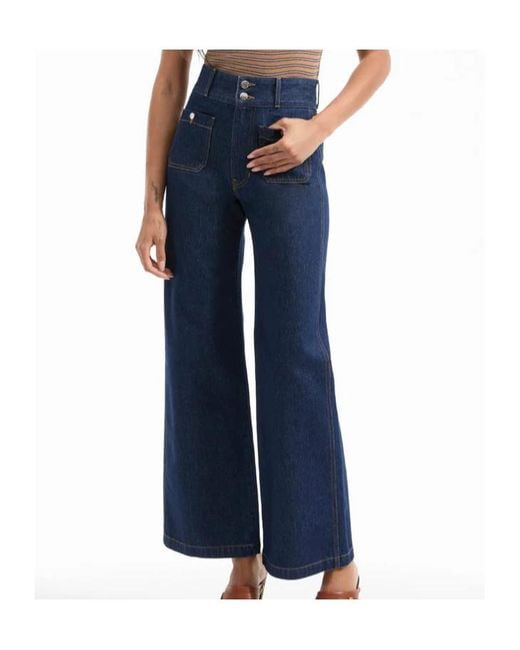 Veronica Beard Blue Taylor High Rise Jeans