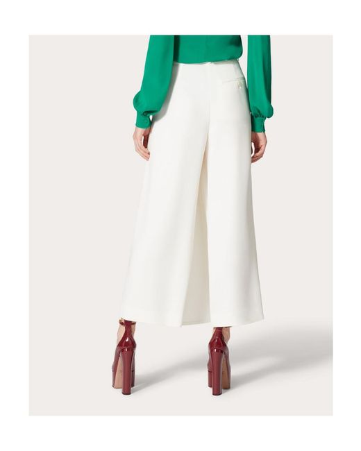 Valentino White Wide Leg Tailored Trousers